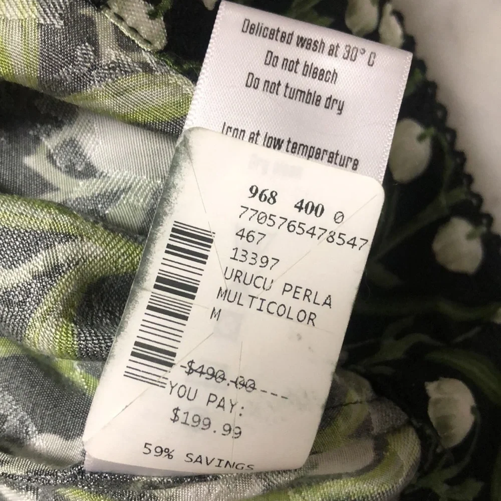 AGUA BY AGUA BENDITA Floral Off-Shoulder Top - Black and Green Size M - Picture 12 of 12